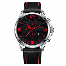 Men’s Bold Numeral Quartz Watch — Red, product photo 06