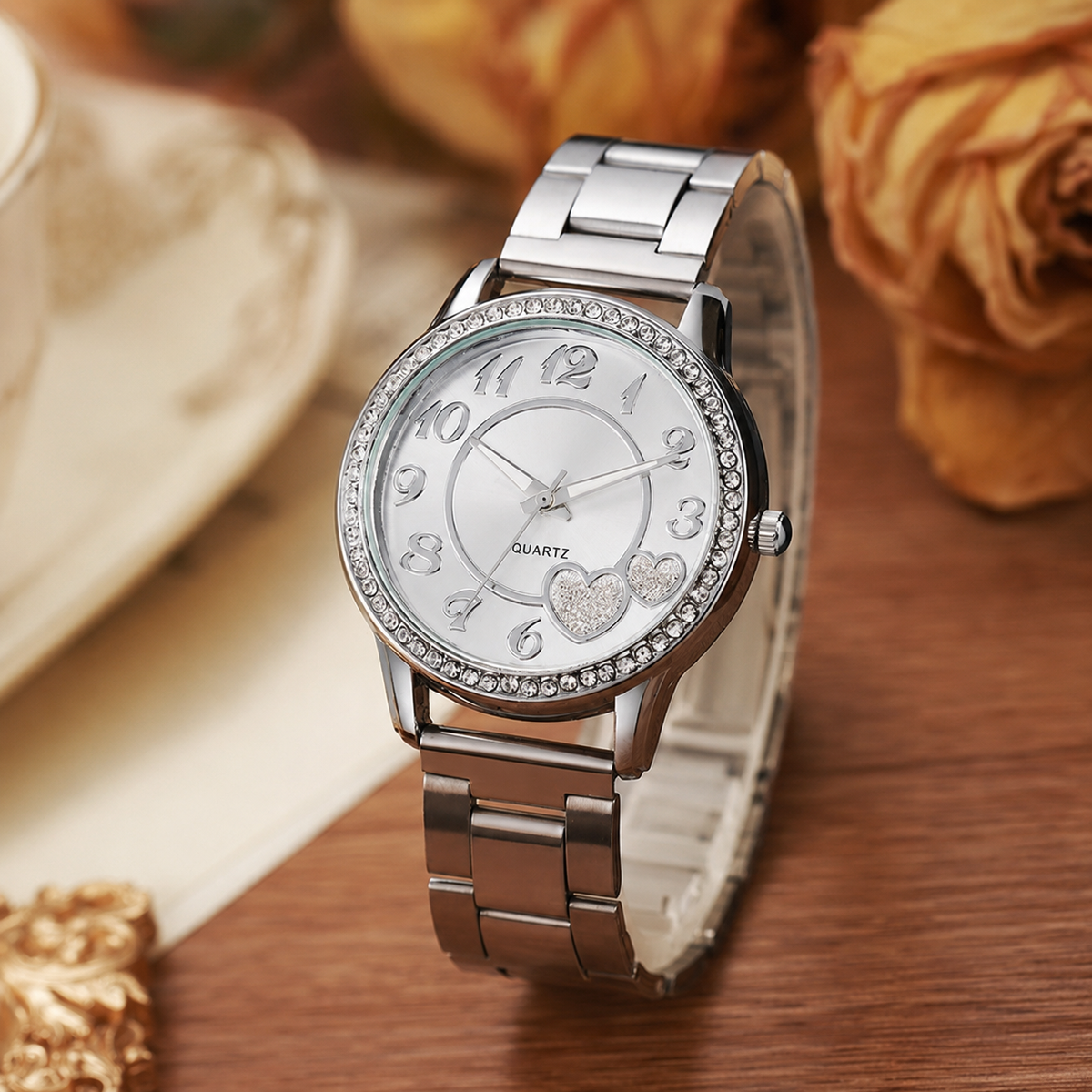 ETERNALS Heart-Shaped Bracelet Quartz Watch for Women — Rose gold — product image 08