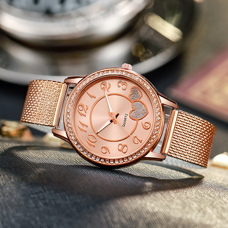 ETERNALS Heart-Shaped Bracelet Quartz Watch for Women — Gold — product image 01