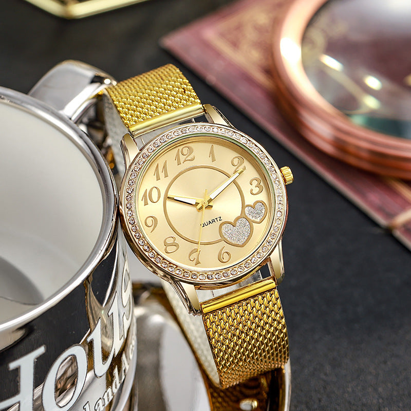 ETERNALS Heart-Shaped Bracelet Quartz Watch for Women — Gold — product image 02
