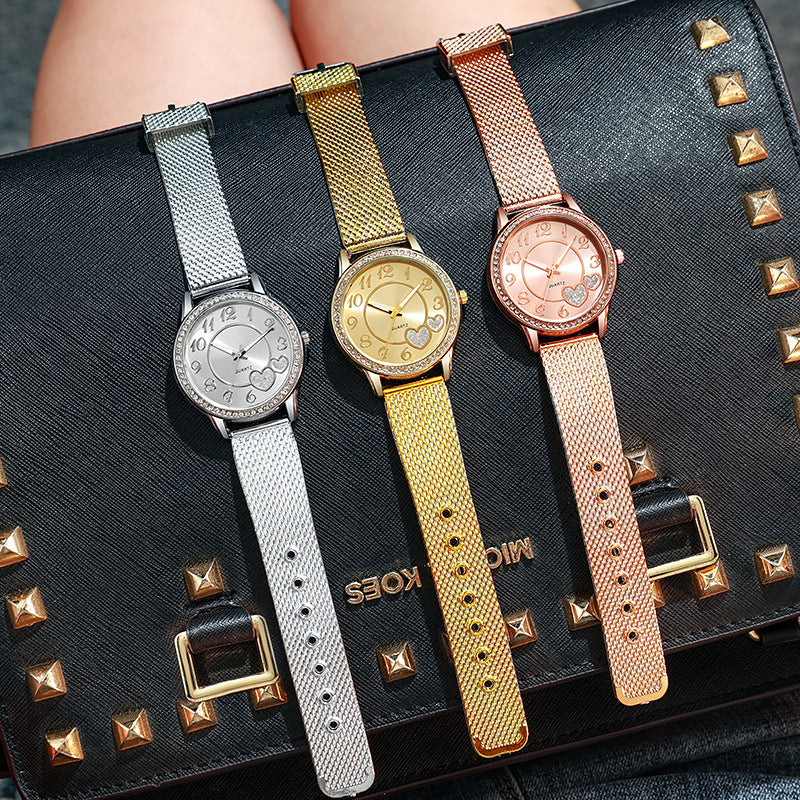 ETERNALS Heart-Shaped Bracelet Quartz Watch for Women — Gold — product image 03
