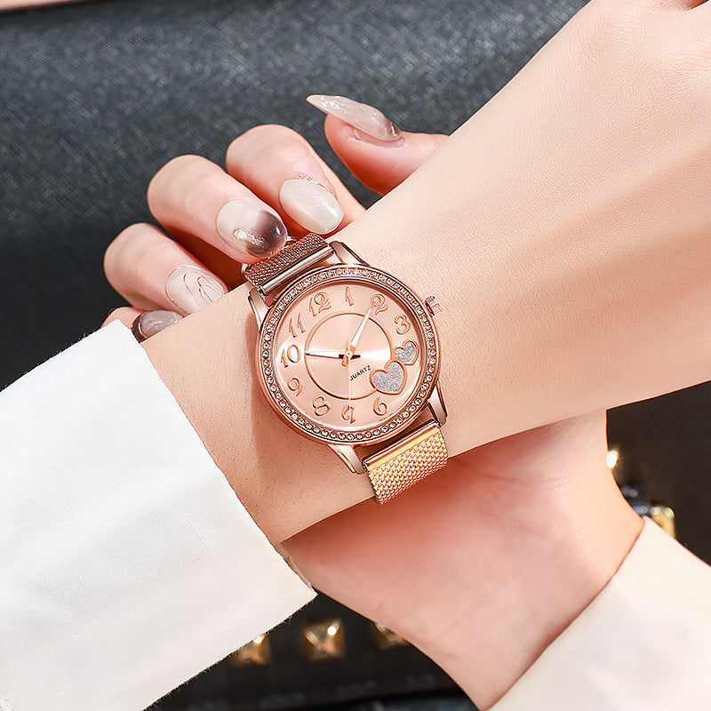 ETERNALS Heart-Shaped Bracelet Quartz Watch for Women — Gold — product image 04