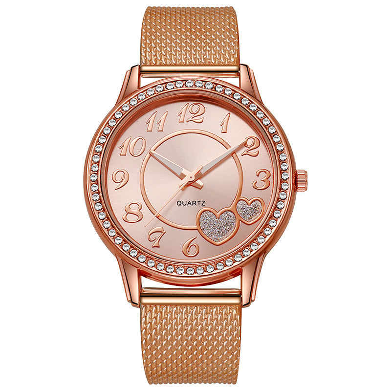 ETERNALS Heart-Shaped Bracelet Quartz Watch for Women — Gold — product image 05
