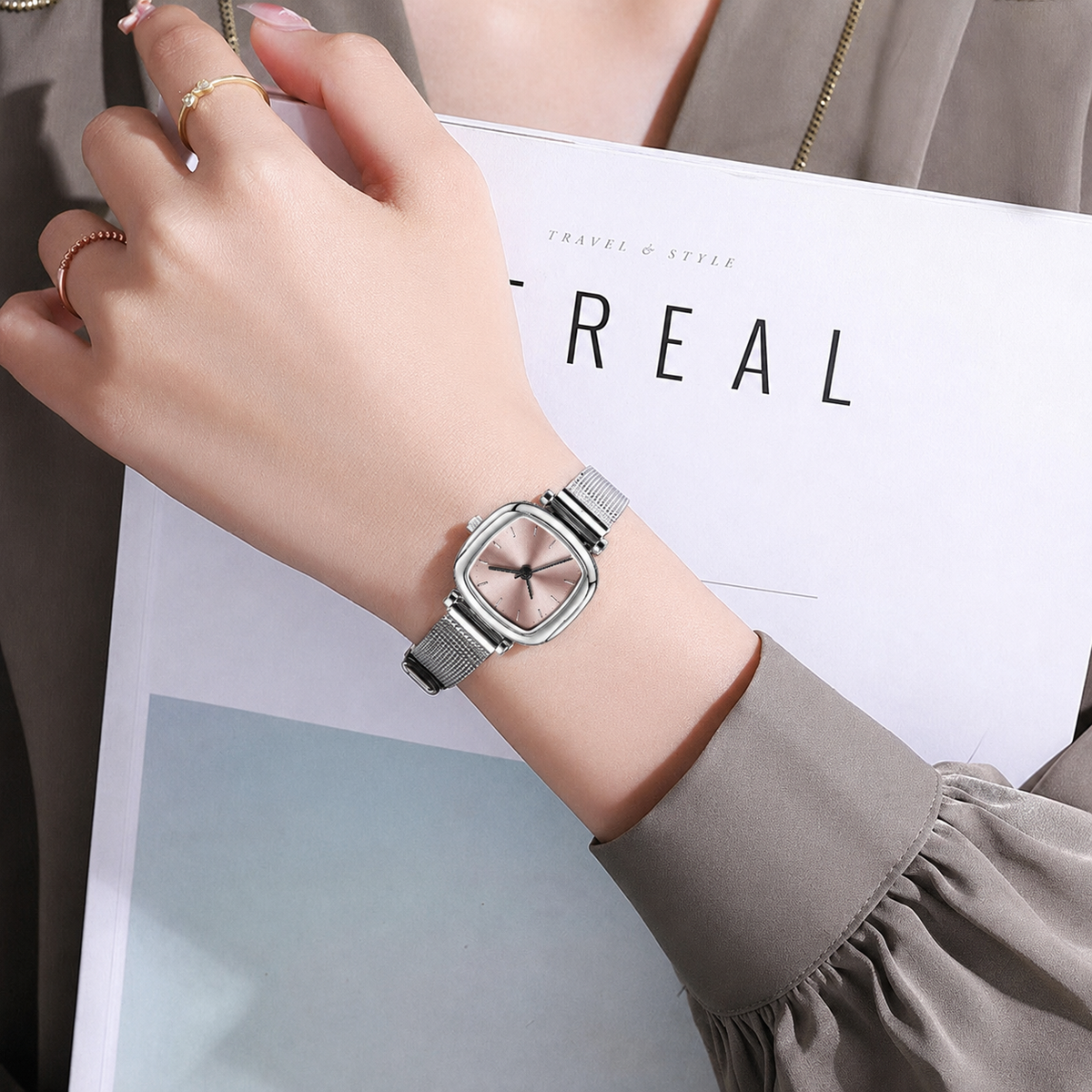 ETERNALS Mesh Bracelet Quartz Watch for Women — White — product image 15