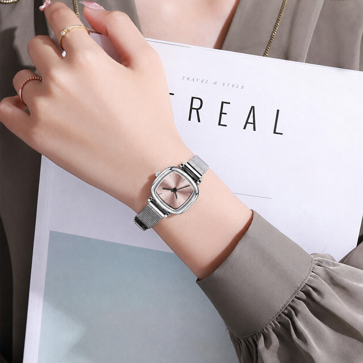 ETERNALS Mesh Bracelet Quartz Watch for Women — White — product image 18
