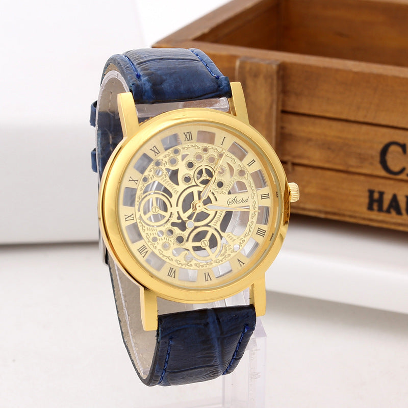 ETERNALS Open-Design Quartz Watch for Men — Gold Disc Black Strap — product image 07