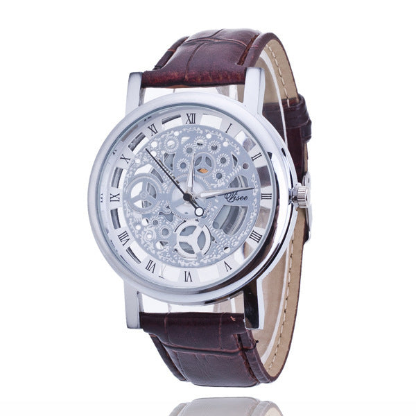 ETERNALS Open-Design Quartz Watch for Men — Gold Disc Black Strap — product image 10