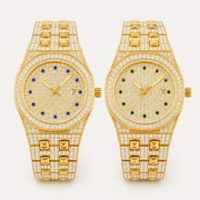Men’s Faceted-Bezel Colour-Accent Quartz Watch — product photo 01