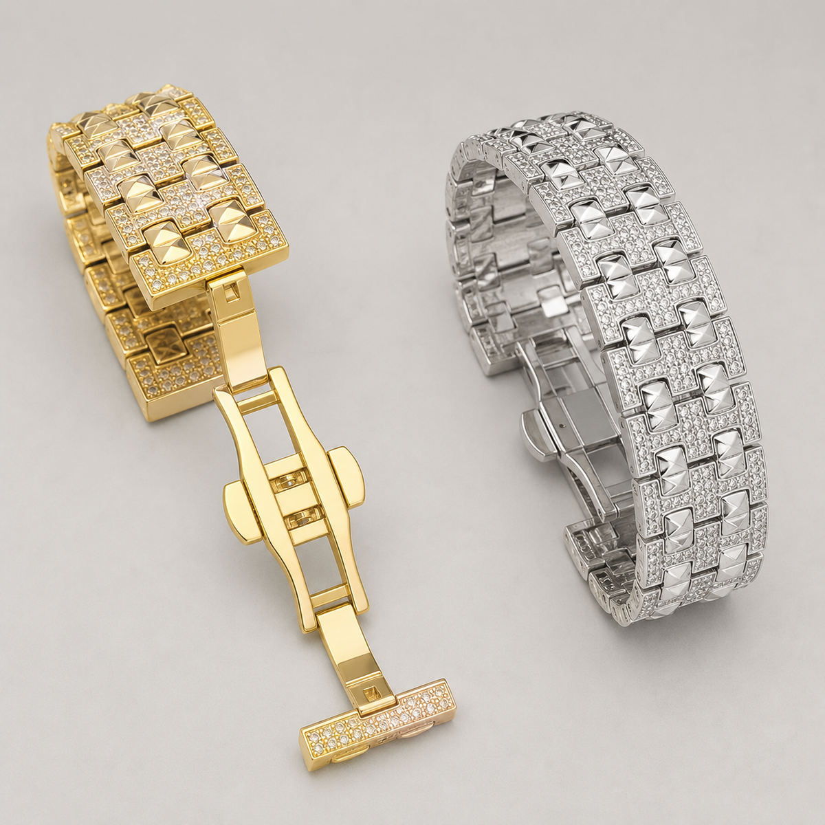 Men’s Faceted-Bezel Colour-Accent Quartz Watch — product photo 04