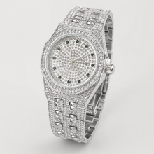 Men’s Faceted-Bezel Colour-Accent Quartz Watch — Silver / green, product photo 07