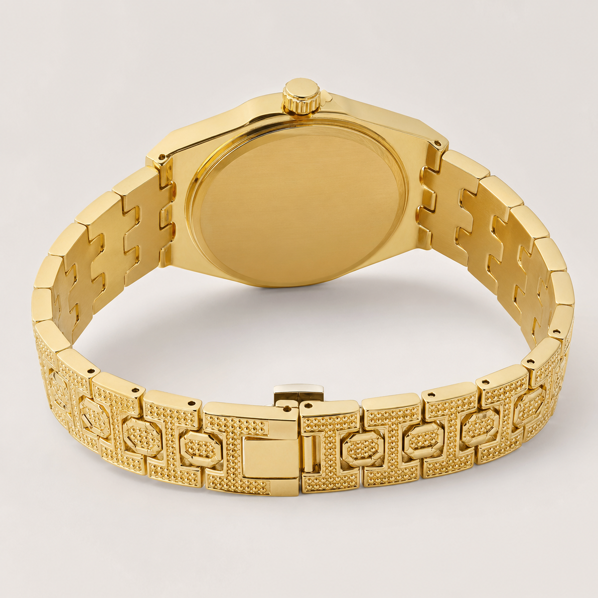 Men’s Faceted-Bezel Colour-Accent Quartz Watch — product photo 11