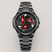 Men’s Spiral-Turbine Dial Quartz Watch — Black / red, product photo 01