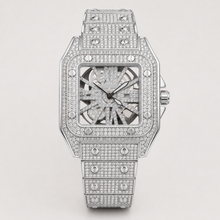 Men’s Open-Pattern Tonneau Quartz Watch — Silver, product photo 05