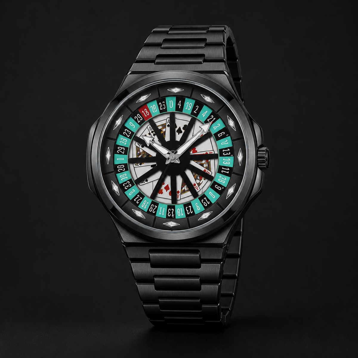 Men’s Angular Roulette-Dial Quartz Watch — product photo 04