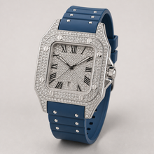Men’s Rivet-Strap Roman Cushion Quartz Watch — Blue / silver, product photo 07