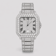 Men’s Full-Grid Roman Cushion Quartz Watch — Silver, product photo 05