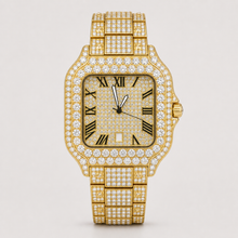 Men’s Full-Grid Roman Cushion Quartz Watch — Gold, product photo 06