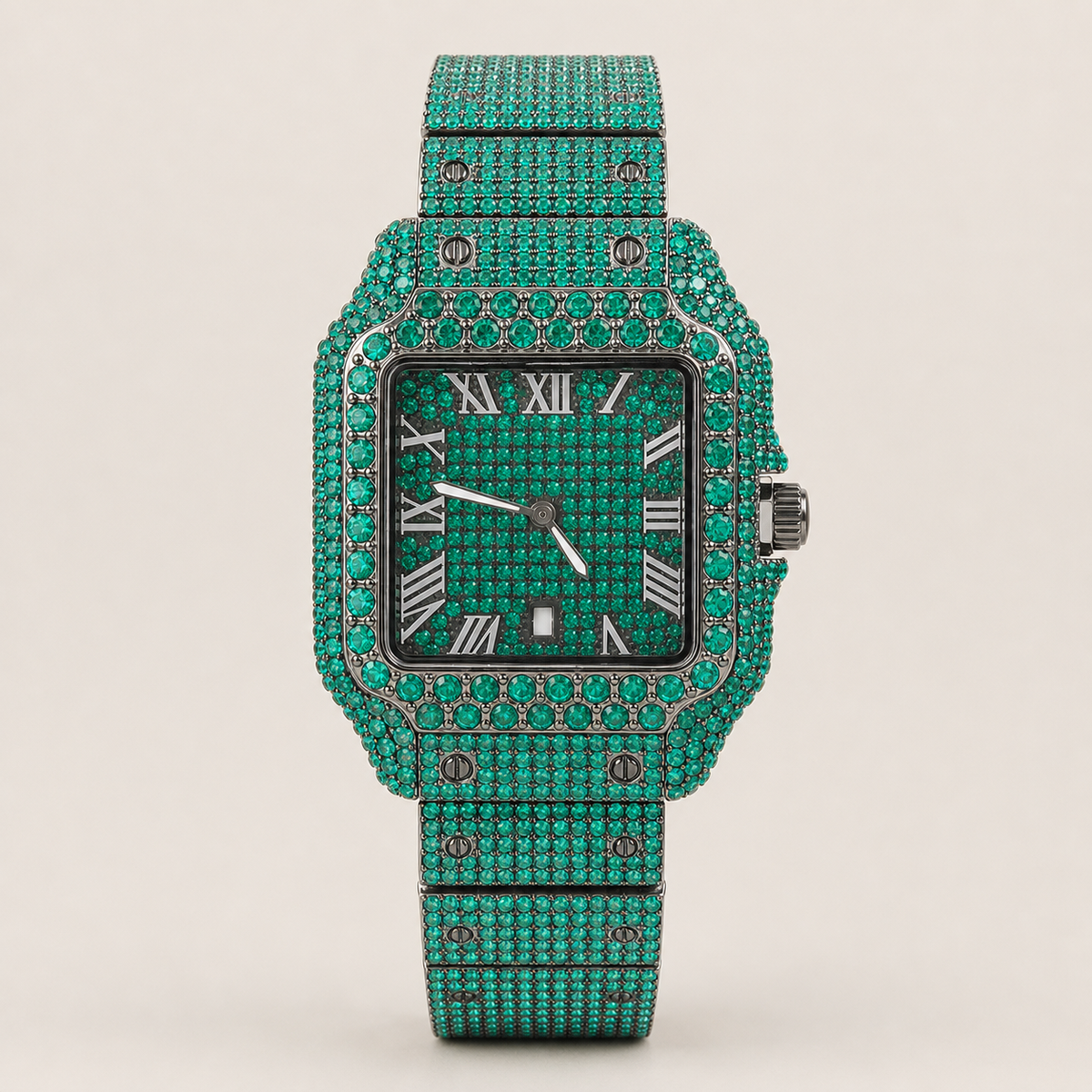 Men’s Monochrome Roman Halo Quartz Watch — Green, product photo 02