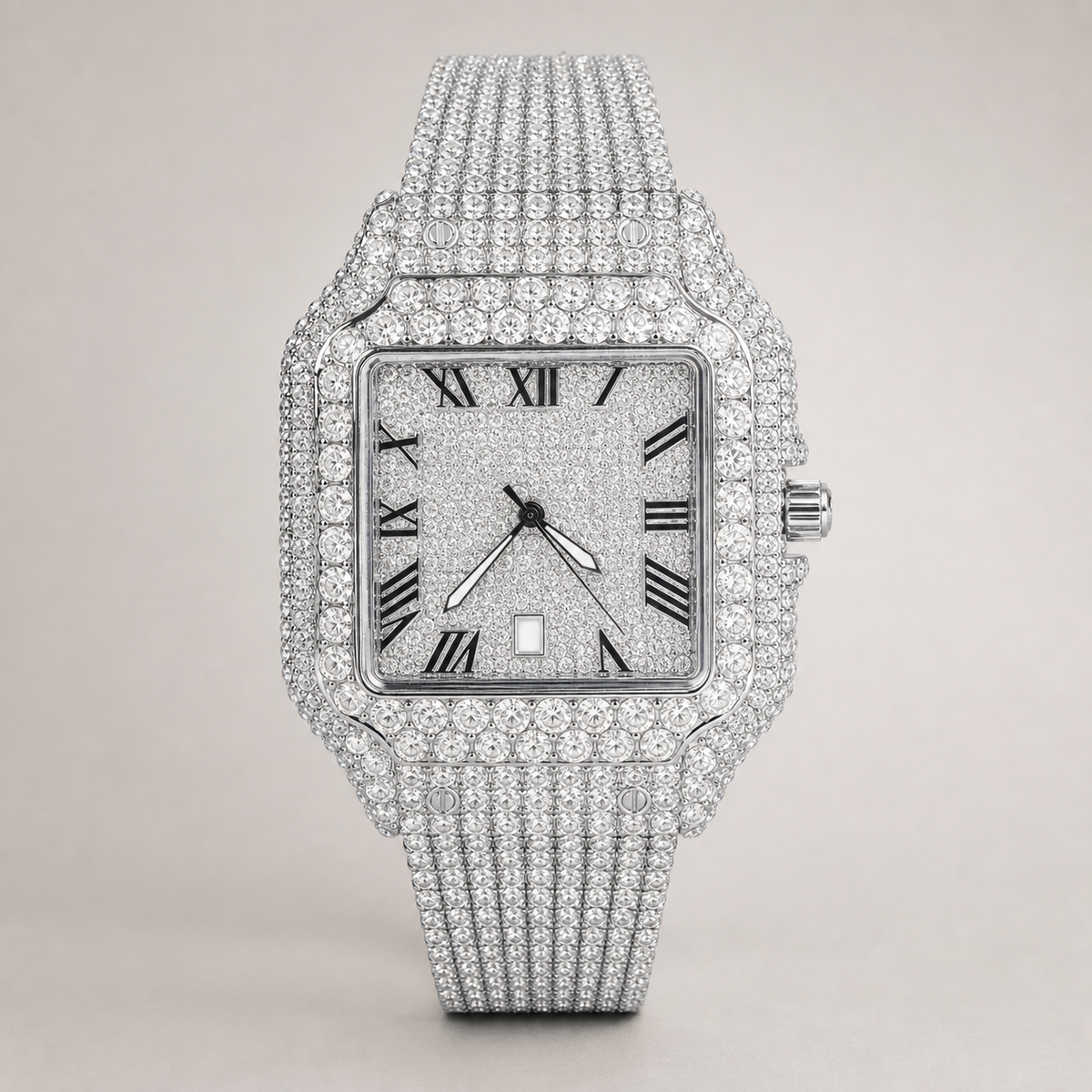 Men’s Monochrome Roman Halo Quartz Watch — Silver, product photo 09