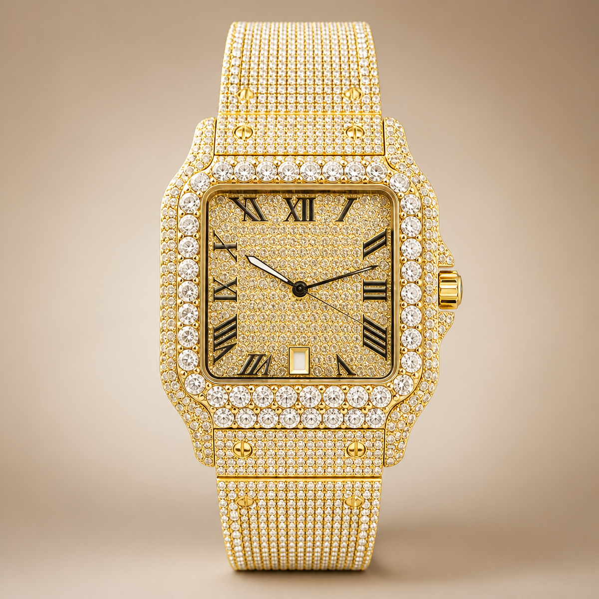 Men’s Monochrome Roman Halo Quartz Watch — Gold, product photo 10