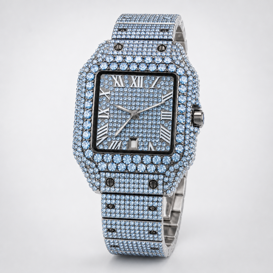 Men’s Broad-Halo Roman Cushion Quartz Watch — product photo 01