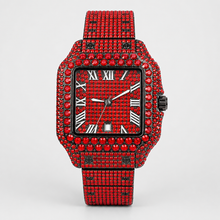 Men’s Broad-Halo Roman Cushion Quartz Watch — Red, product photo 02