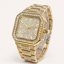 Men’s Geometric-Link Square Quartz Watch — Gold, product photo 01