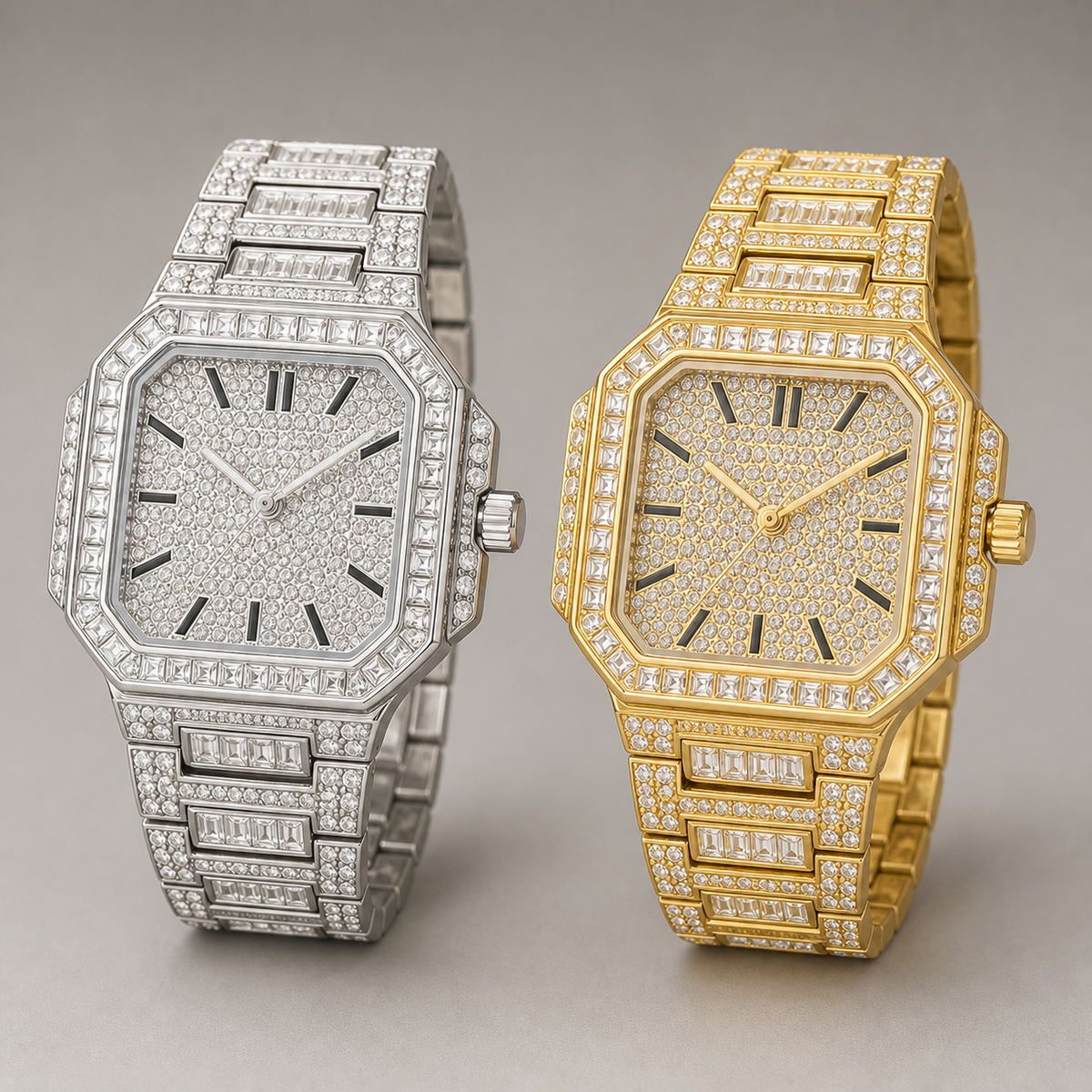Men’s Geometric-Link Square Quartz Watch — product photo 03