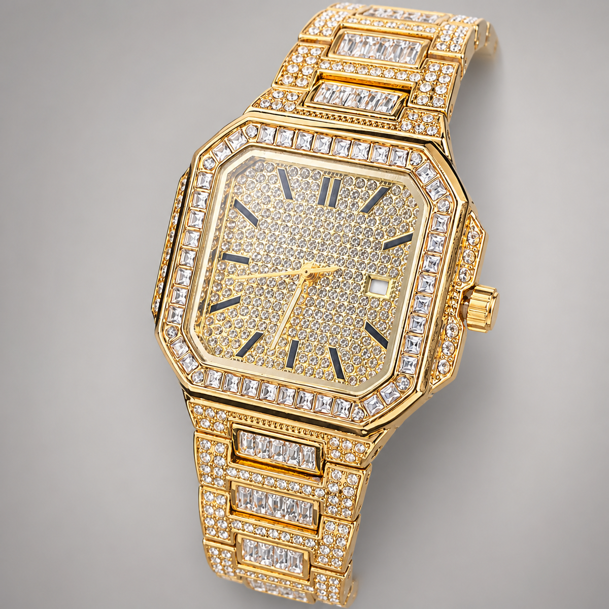 Men’s Geometric-Link Square Quartz Watch — product photo 09