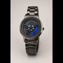 Men’s Colour-Sector Turbine-Dial Quartz Watch — Blue, product photo 02