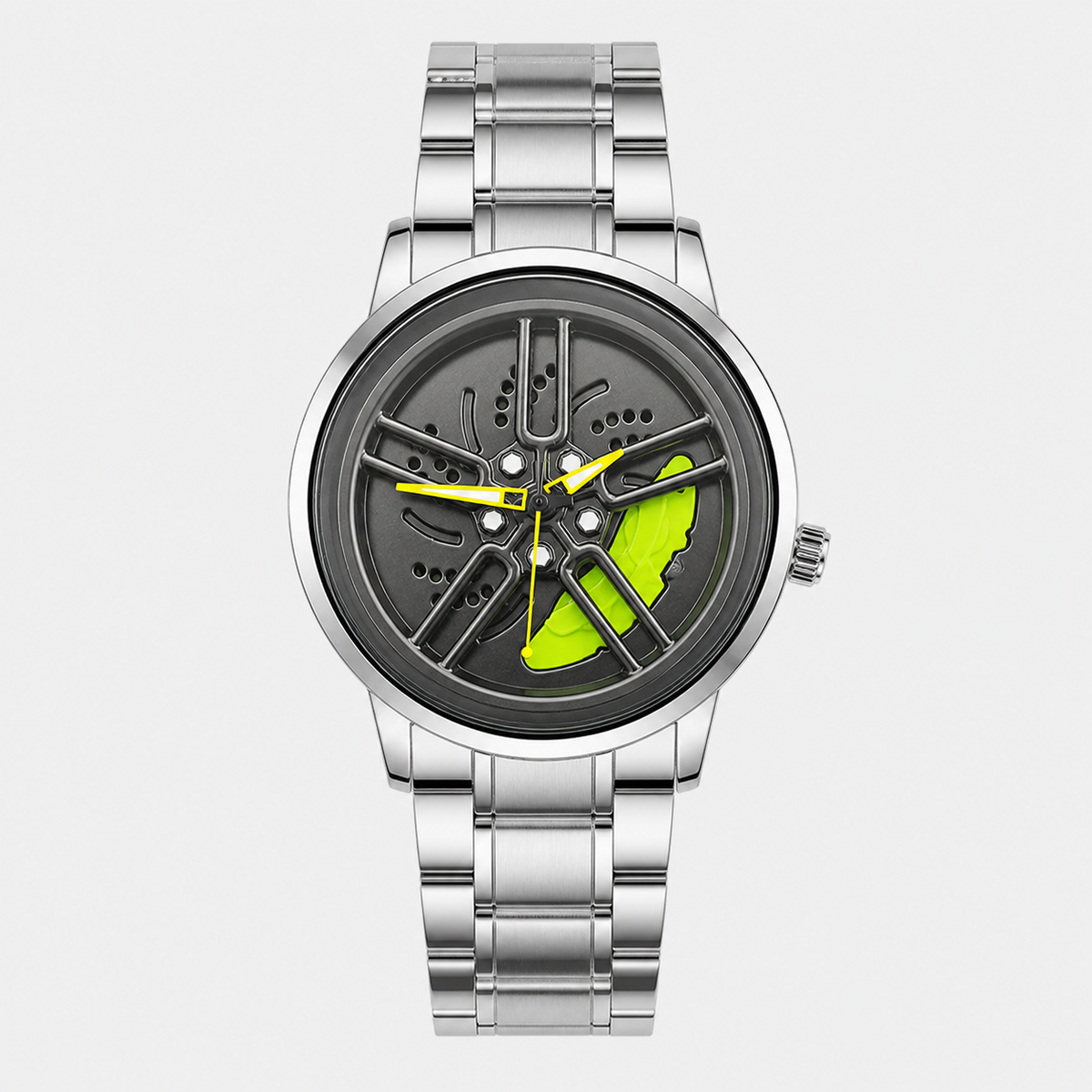 Men’s Colour-Sector Turbine-Dial Quartz Watch — Green, product photo 07
