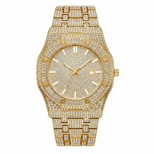 Men’s Brick-Link Baton-Dial Quartz Watch — Gold, product photo 10