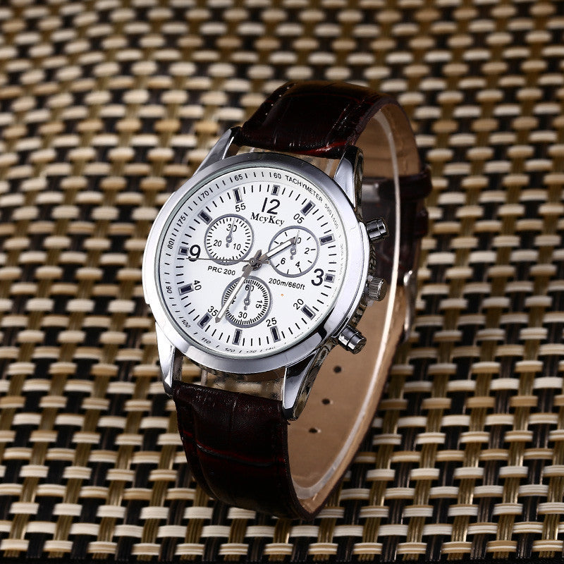 ETERNALS Sport Quartz Watch for Men — White plate with black belt — product image 02