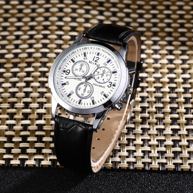 ETERNALS Sport Quartz Watch for Men — White plate with black belt — product image 04