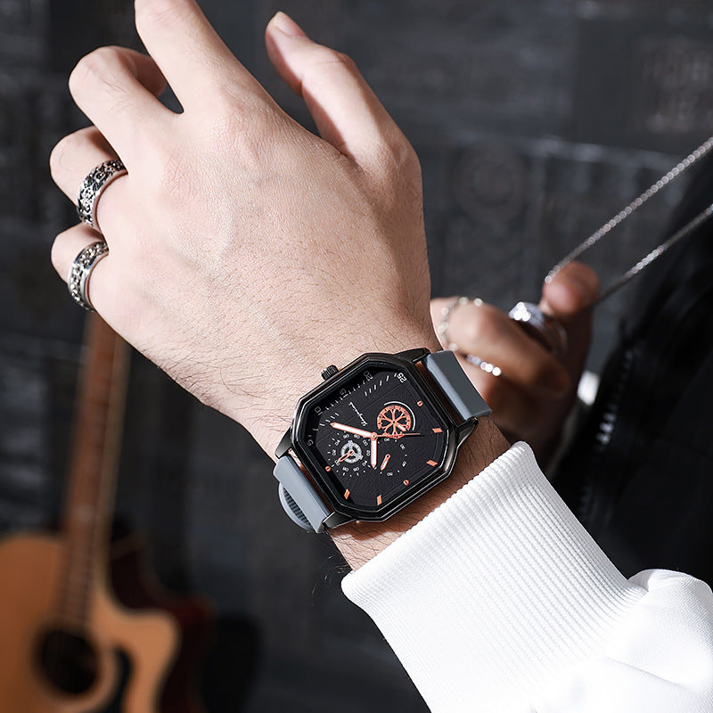 ETERNALS Square-Case Quartz Watch for Men — Black — product image 04