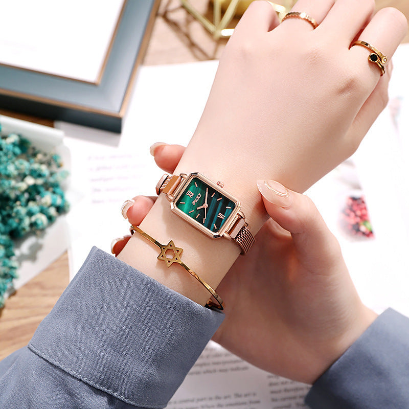 ETERNALS Square-Case Quartz Watch for Women — White — product image 01