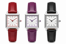 ETERNALS square-case quartz watch for women — red, purple and black variants