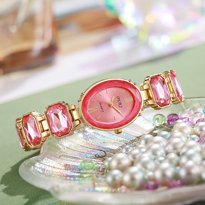 ETERNALS Stone-Detail Quartz Watch for Women — green — product image 03