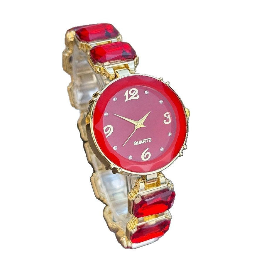 ETERNALS Stone-Detail Quartz Watch for Women — Red — product image 05