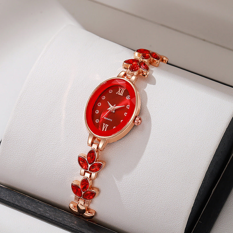 ETERNALS Stone-Detail Quartz Watch for Women — Red — product image 01