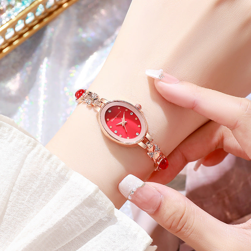 ETERNALS Stone-Detail Quartz Watch for Women — Green — product image 02