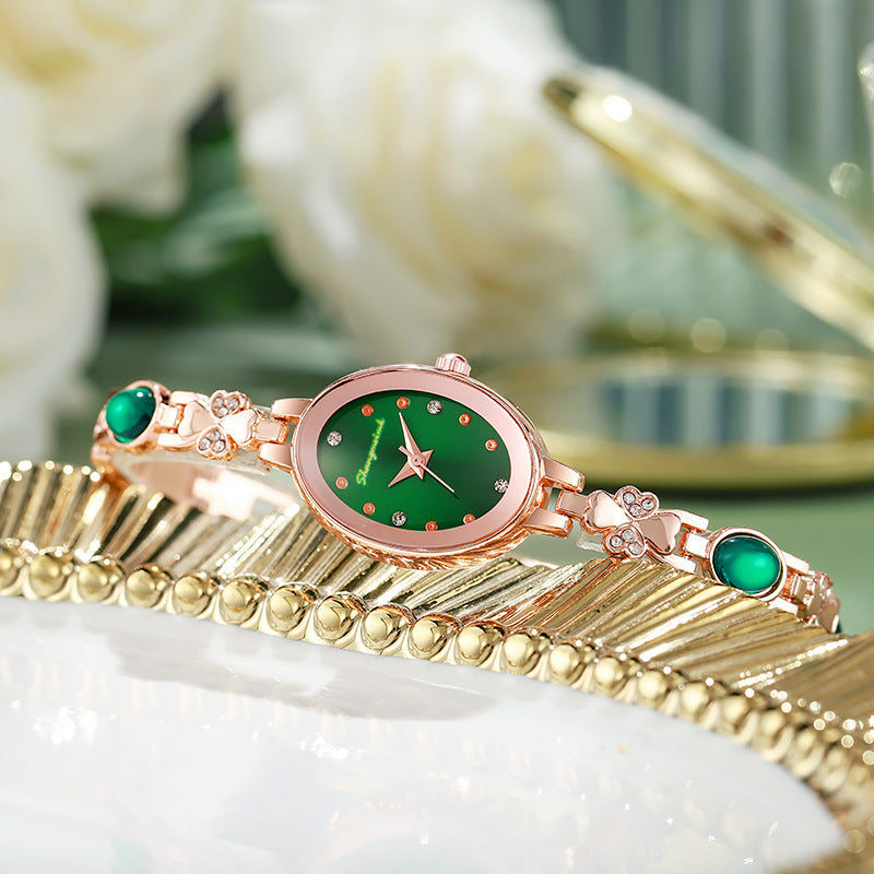 ETERNALS Stone-Detail Quartz Watch for Women — Green — product image 04