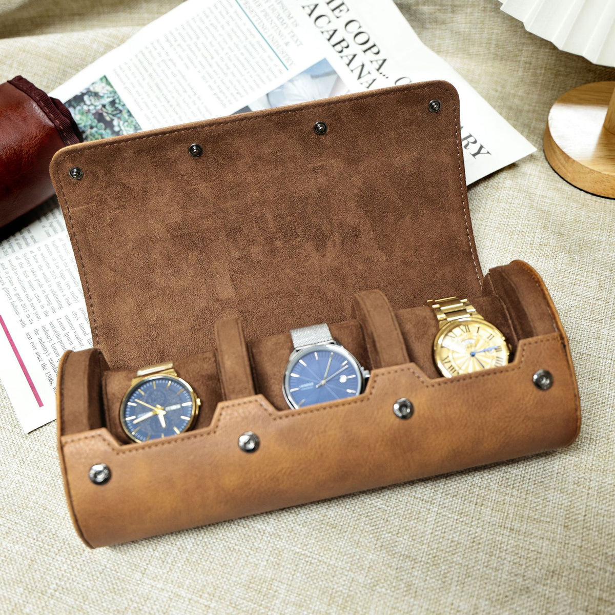ETERNALS Watch Travel Case — Portable Format — Brown Finish — product image 01