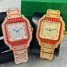 Men’s blue-accent ornate-numeral cushion quartz watch — premium product view 3