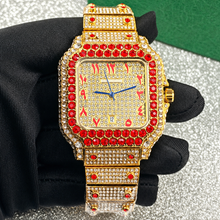 Men’s blue-accent ornate-numeral cushion quartz watch — premium product view 5