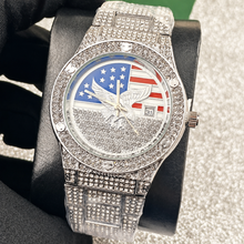 Men’s gold eagle-and-flag motif quartz watch — premium product view 9