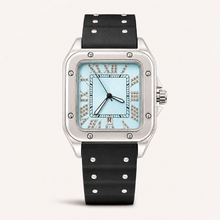 Men’s black screw-bezel Roman square quartz watch — premium product view 1
