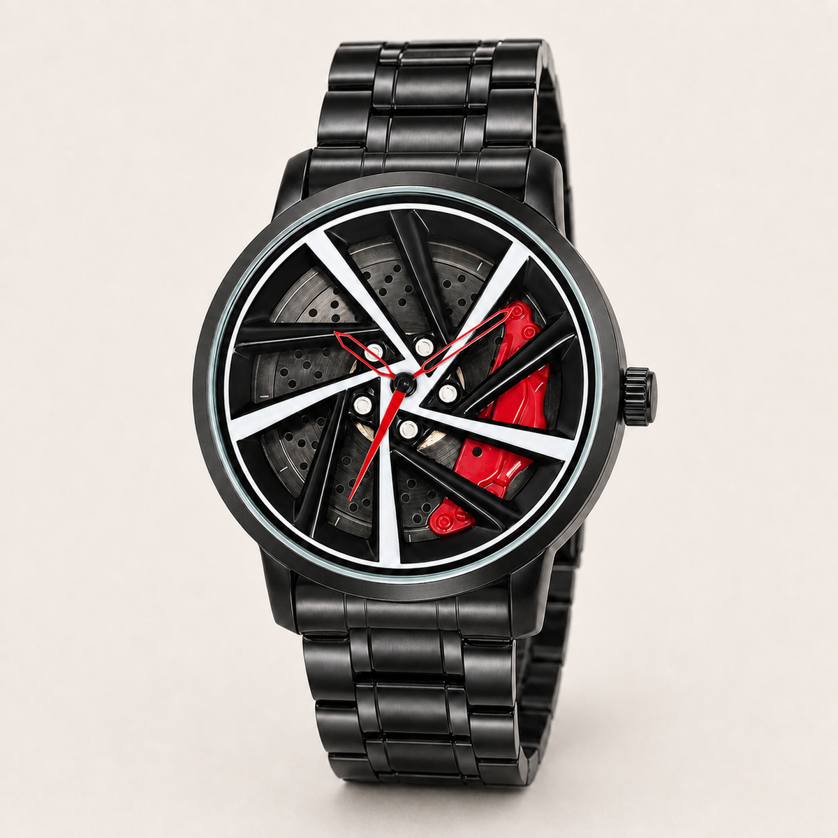 Men’s multi-spoke brake-disc quartz watch — premium product view 1