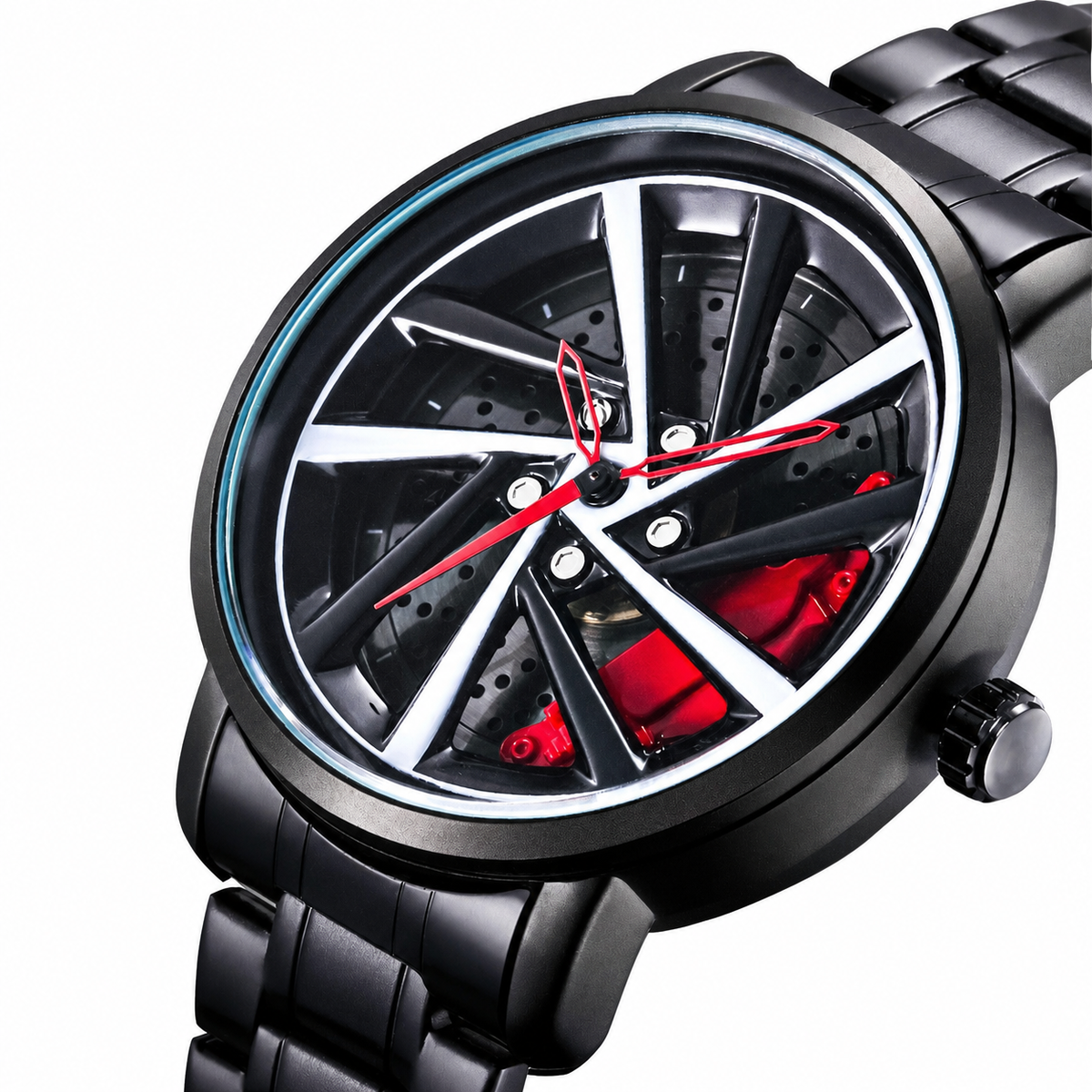Men’s multi-spoke brake-disc quartz watch — premium product view 4