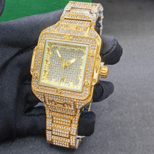 Men’s gold screw-bezel rectangular quartz watch — premium product view 4